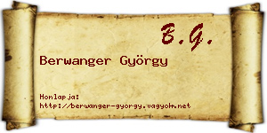 Berwanger György névjegykártya